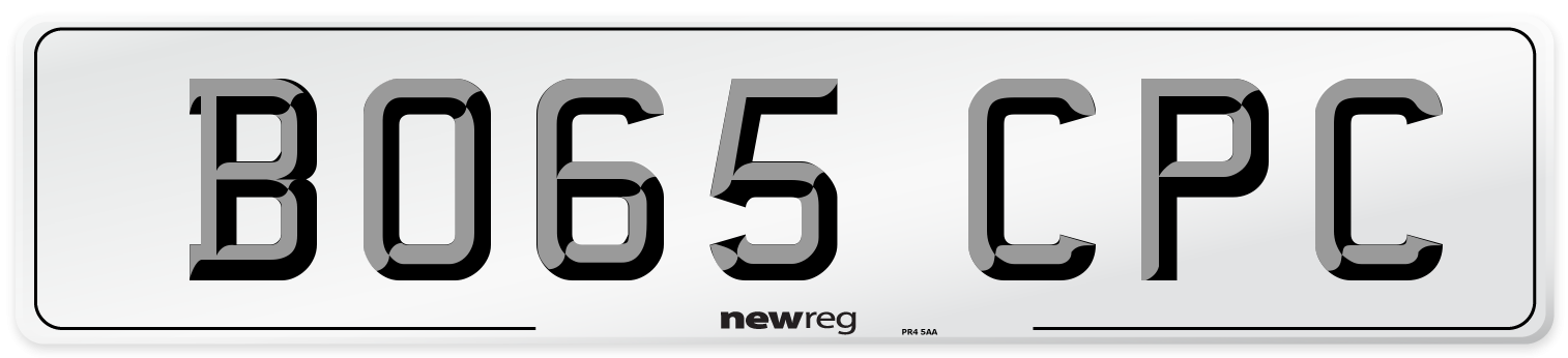 BO65 CPC Number Plate from New Reg